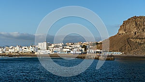 View of the city from the sea, Puerto de las Nieves, Gran Canaria, Canary Islands