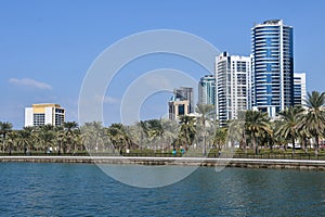 View of the city of Sharjah in the UAE