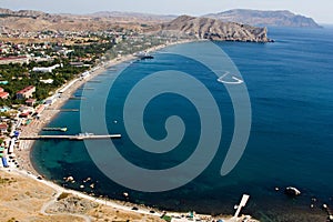 View of the city Sudak in Crimea. on the Crimean Peninsula.