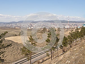 View of the city of Ulan-Ude. The Republic of Buryatia. Siberia.