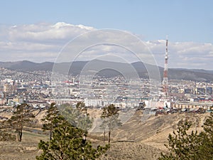 View of the city of Ulan-Ude. The Republic of Buryatia. Siberia.