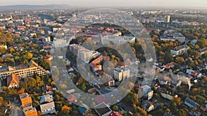 View of the city Uzhgorod, located in Transcarpathia