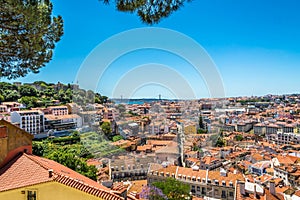 View at the city from viewpoint near church da Graca in Lisbon ,Portugal photo