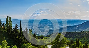 View of the city Volos from Mount Pelion