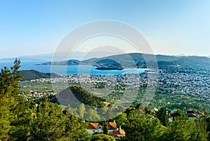 View of the city Volos from Mount Pelion