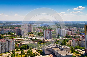 View of the city of Vyshgorod from a height.