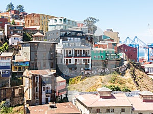 View on Cityscape of historical city Valparaiso, Chile. The colo photo