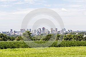 View of Ciudad del Este (Paraguay) from Foz do Iguacu, Brazil. photo