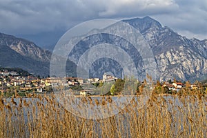 View of Civate village from Lake Annone photo