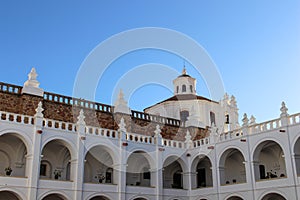 View of classic colonial patio at san felipe neri convent