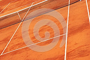 View of a clay tennis court