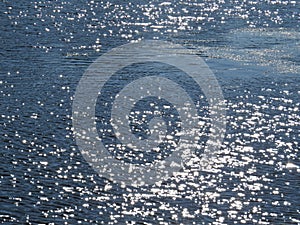 View at Clean Tranquil Water Surface Reflection with Small Waves