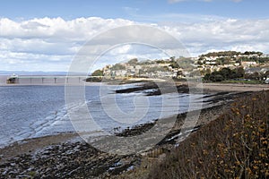 View of Clevedon town from Poets walk, Somerset, UK