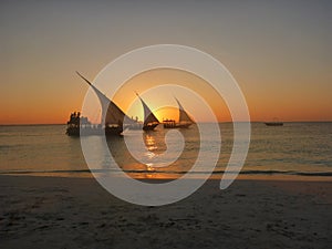 Sails at sunset