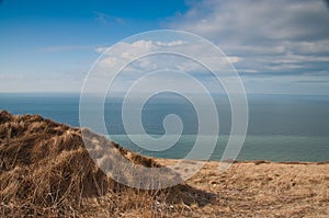 View on Cliffs of Dover, UK from Cap Blanc Nez, Fr