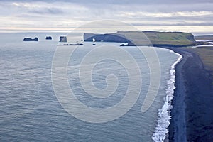 View of the cliffs of Dyrholaey in Iceland