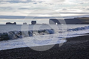 View of the cliffs of Dyrholaey in Iceland