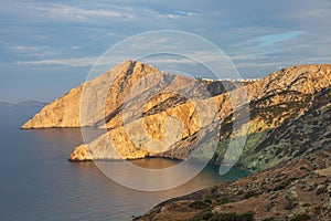 View of the cliffs of the island Folegandros, Greece