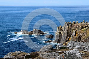 View of the cliffs at Lands End, Cornwall, England