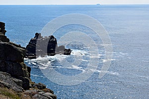 View of the cliffs at Lands End, Cornwall, England