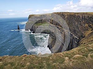 View of the cliffs of moher on a sunny day