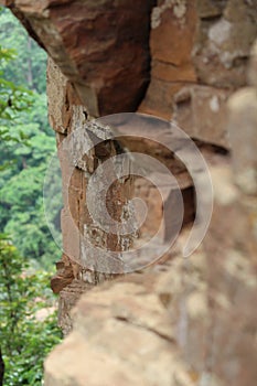 View of Cliffs of Tirathgarh Waterfall from Close