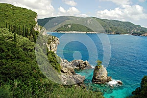 View of Cliffside Coastline on Greek Island