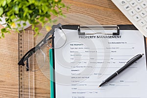 View of clipboard with property management