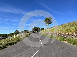 View of the, Clitheroe to Skipton road, on a late summers day near, Slaidburn, UK