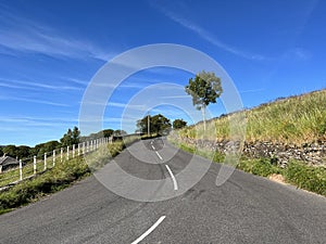 View of the, Clitheroe to Skipton road, on a late summers day near, Slaidburn, UK photo