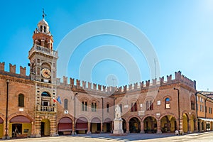 View at the Clock tower at Guercino Place in Cento - Italy