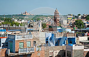 View of Clock tower and Umaid Bhawan palace in Jodhpur