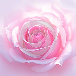 view Close up view of a stunning and fresh pink rose bloom