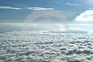 View of a cloud top of mountain