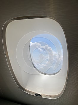 View of the clouds from an aircraft window