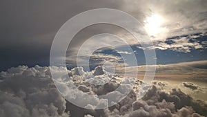 A view of the clouds from the airplane