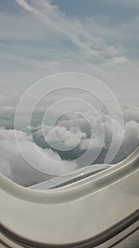 View on Clouds Airplane Window