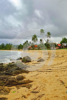 View of cloudy evening at tropical beach