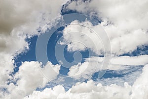 Cloudy sky with cumulo nimbus clouds background photo