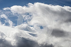 cloudy sky with cumulo nimbus clouds background photo