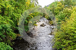 View of Clunie Water river in Aberdeenshire, Scotland