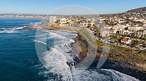 View of the coast from above in La Jolla, California