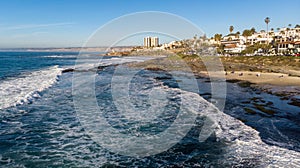 View of the coast from above in La Jolla, California