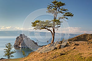 View of coast of Baikal lake