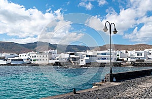 View of the coast of the city of Arrieta, Lanzarote, Canary Islands