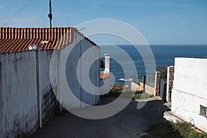 View of the coast of Galicia from a small town, Spain.
