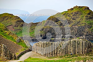 View of the coast at Giant`s Causeway