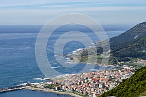 View of the coast of La Guardia in Galicia