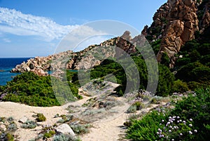 View of the coast between Li Cossi and Cala Tinnari