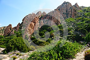 View of the coast between Li Cossi and Cala Tinnari